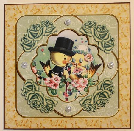 Love Ducks Olive Rose Fancy 8in Decoupage Cf Kit by Taina Kankare