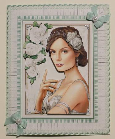 Art Deco Lady Athena Cream 4 Sheet Mini Kit by Taina Kankare