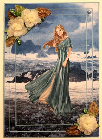 Lady Guinevere Decoupage Sheet (aqua) by Taina Kankare