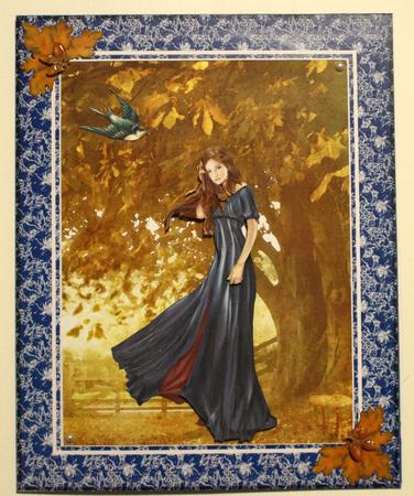 Lady Guinevere Decoupage Sheet (blue) by Taina Kankare