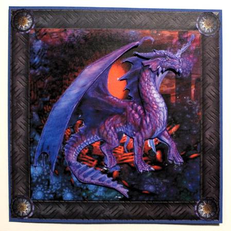 Dragon Porthole Topper with Decoupage by Taina Kankare