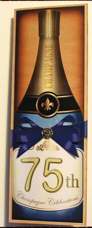 Large Dl 75th Champers in a Box Quick Card 3D Decoupage by Taina Kankare