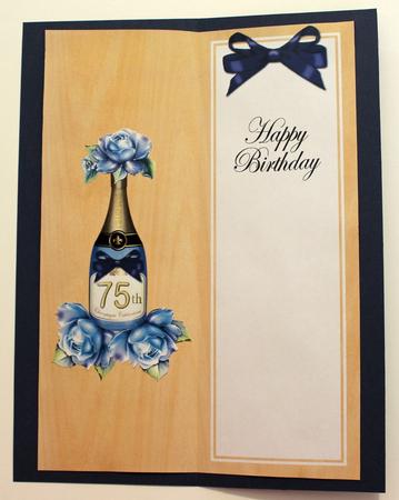 Large Dl 75th Birthday Champers in a Box Insert by Taina Kankare