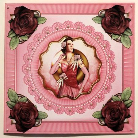 Art Deco Lady Rose (pink) Topper Sheet by Taina Kankare