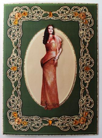 Art Deco Lady Pearl (gold) Decoupage Sheet by Taina Kankare