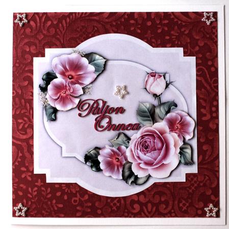 Beautiful Roses on a Shaped Mat  by Taina Kankare