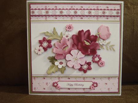 Beyoutiful Pink Flowers Duo Card Front with Insert by Tammy Burston