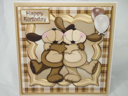 Happy Hooches Hugging Square Card Front by Tammy Burston