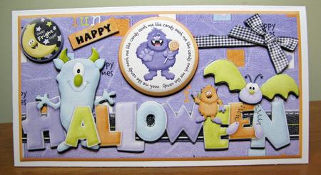 Happy Fright Night Halloween Dl Card Front by Tammy Burston