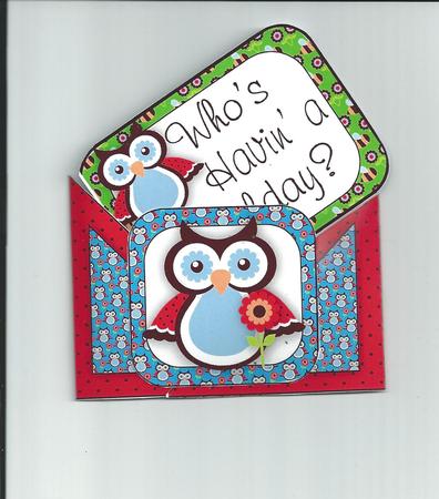 Criss Cross Pocket Blue Owl Who's Havin' a Birthday Featured Gallery Photo