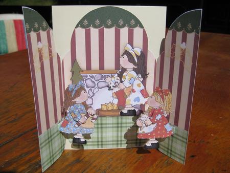 Gate Fold Pop Up Christmas Patchwork Gals by Tanya Gerhardt