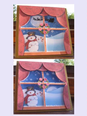 Animated Moveable Decoupage Christmas Window by Tanya Gerhardt