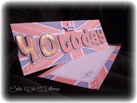 Large Dl Uk Shabby Flag 40th Birthday Easel Card Kit Featured Gallery Photo