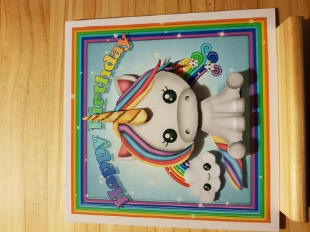 Unicorn Birthday Card Front by tara poore
