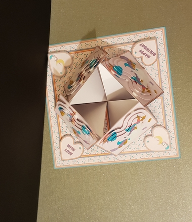 Magical unicorns quad easel card for daughter, sister, grand-daughter or niece. by tara poore