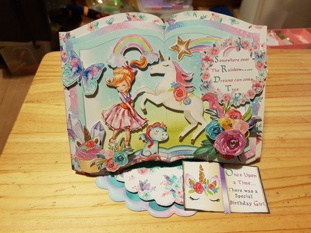 Dancing with Unicorns - Open Book Easel Card & Box Kit. by tara poore