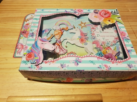 Dancing with Unicorns - Open Book Easel Card & Box Kit. by tara poore