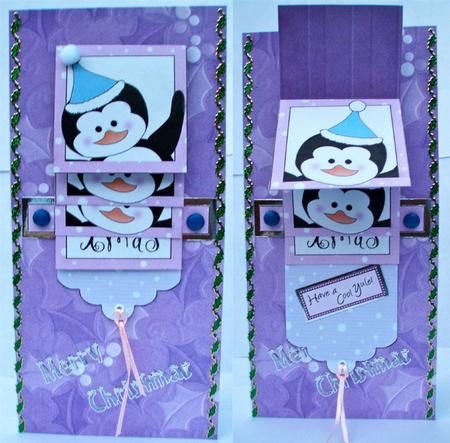Christmas Penquin in Icicle Colours by Tasha Clark