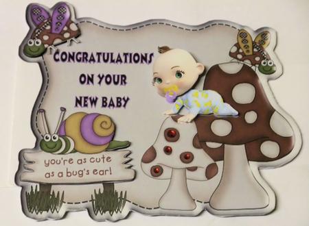 Cute as a Bug New Baby Card with Decoupage by Tasha Clark