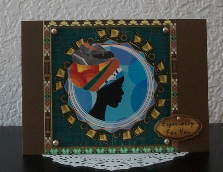 Beautiful African Lady Square Topper 2 by Teddi Phillips