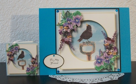 Garden Bird & Wildflowers - Black Bird by Teddi Phillips
