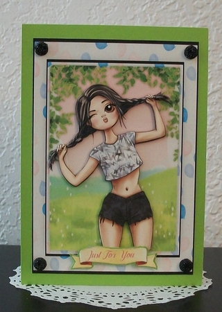 A5 Groovy Pigtail Girl . 1 by Teddi Phillips