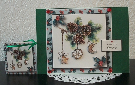 Rustic Pinecones & Watercolour Baubles by Teddi Phillips