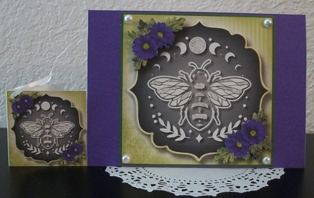 Celestial Faux Papercut - Moon & Bee by Teddi Phillips
