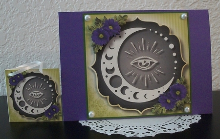 Celestial Faux Papercut - Moon & Eye by Teddi Phillips