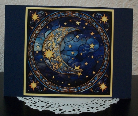 Stained Glass Celestial Moon Card Toppers by Teddi Phillips