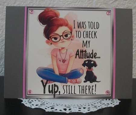 Girl With Attitude 8X8 Card Front (TWO) by Teddi Phillips