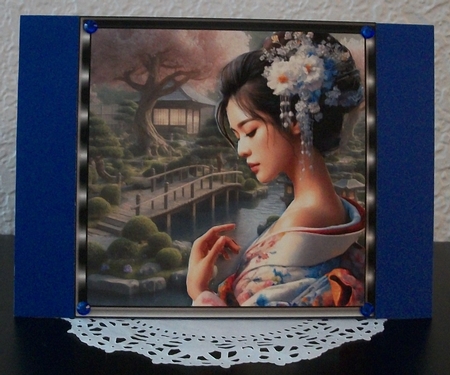 Japanese Geisha in Garden 3 by Teddi Phillips