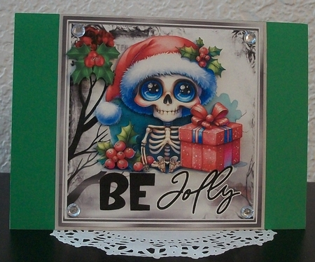 Christmas Gothic Santa With Holly 8x8 (ONE) by Teddi Phillips