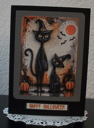 Scruffy Halloween Cat Card Sheet by Teddi Phillips