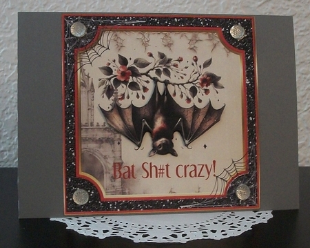 Bat sh#t crazy 7x7ins Topper by Teddi Phillips