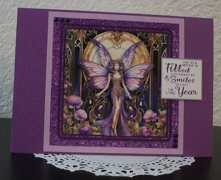 Gorgeous Fairy In Purple 7 x 7 Card by Teddi Phillips