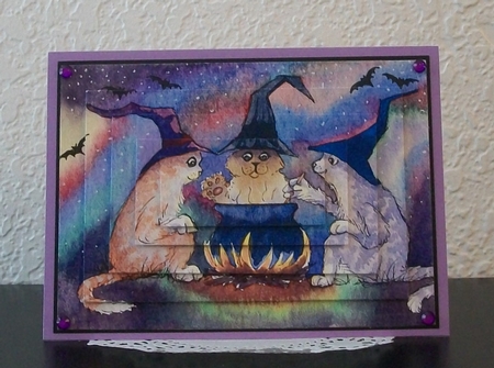 Gossiping Around the Halloween Cauldron Stacker Topper by Teddi Phillips