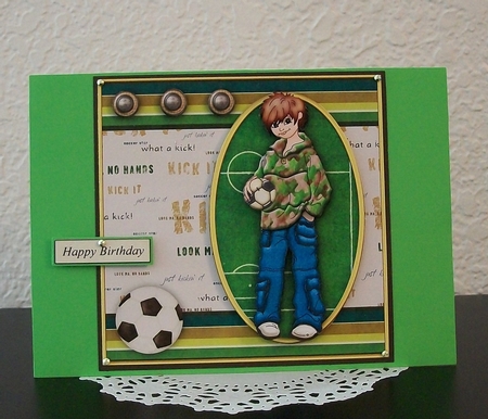 Teenager Football Fan Topper & Decoupage by Teddi Phillips