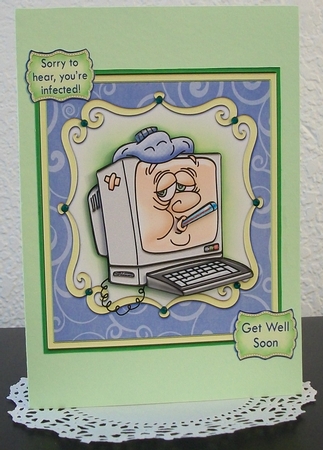 Virus Warning Get Well Soon Topper & Decoupage by Teddi Phillips