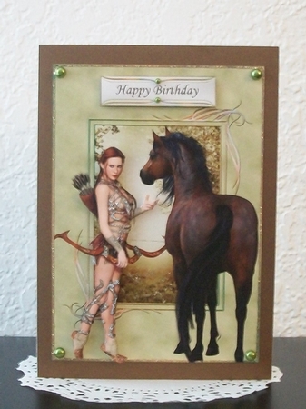 The Huntress & Her Horse + Decoupage by Teddi Phillips