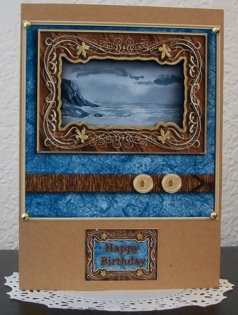 Seascape Framed Art Easel Card Mini Kit by Teddi Phillips