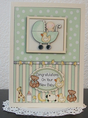 New Baby Pram and Toys Topper by Teddi Phillips