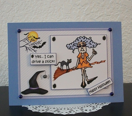 Stella Can Drive a Stick Halloween/birthday Quick Card by Teddi Phillips