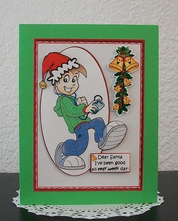 Teen Boy Writes to Santa Quick Card by Teddi Phillips