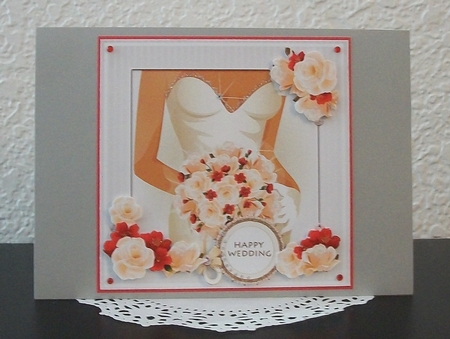 Happy Wedding Day Decoupage Card Topper by Teddi Phillips