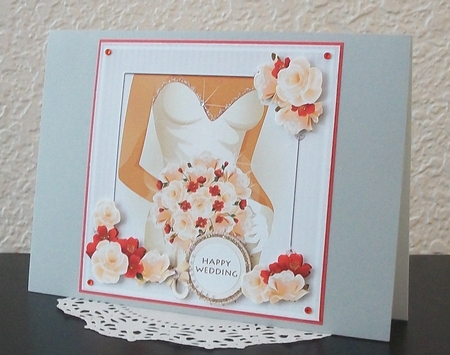 Happy Wedding Day Decoupage Card Topper by Teddi Phillips