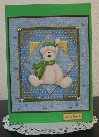 Polar Bear 7x7 Card with Decoupage by Teddi Phillips