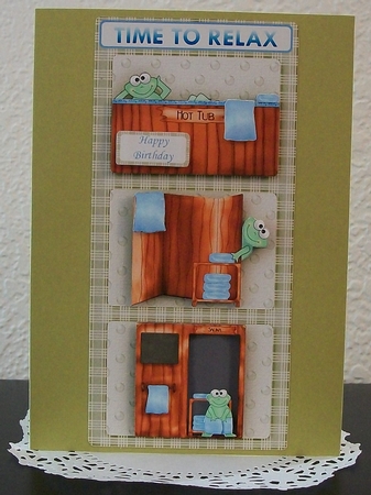 Father's Day Male Birthday - Frog Spa Topper & Decoupage by Teddi Phillips