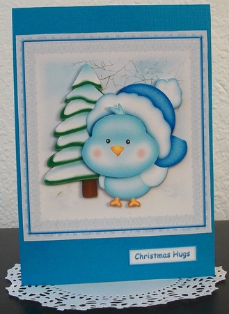 Cute Christmas Bird Square Card Front by Teddi Phillips