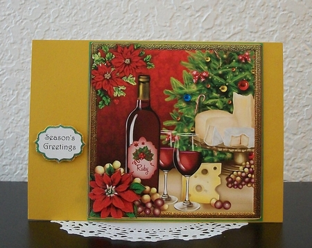 Ruby Wine and Cheese 8x8 Cf by Teddi Phillips